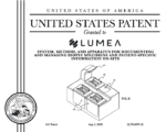 Lumea u S Patent cover page for system method and apparatus for documenting and managing biopsy specimens and patient specific information on site